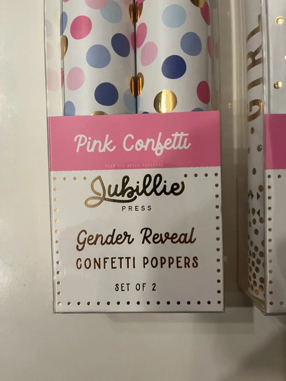 Girl Gender Reveal Confetti Poppers (Includes FOUR)